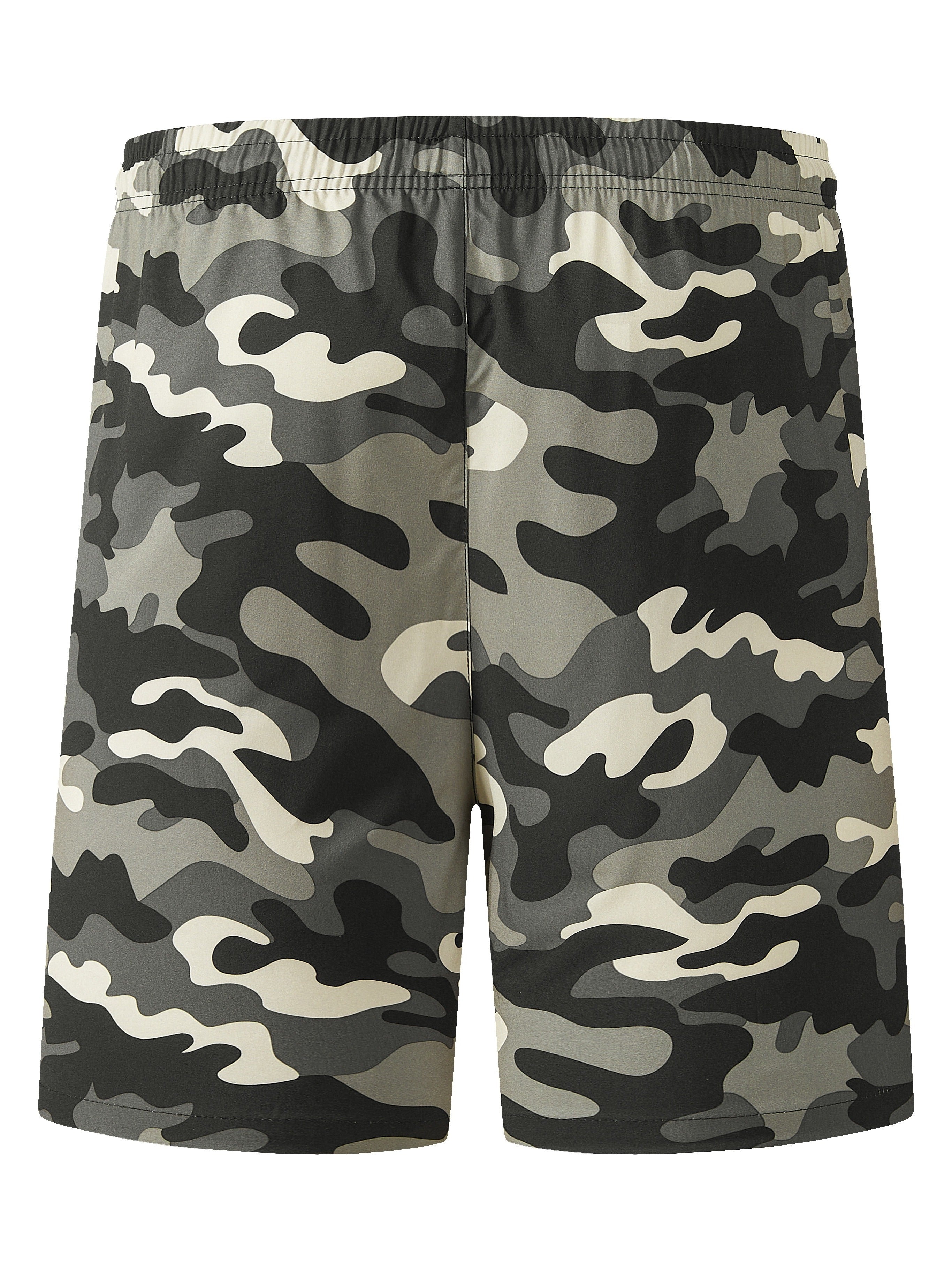 Men'S Camo Pattern Quick-Dry Athletic Shorts - Breathable, Elastic Waistband with Drawstring, Zippered Pockets for Running, Gym, Cycling & Hiking, Hiking Apparel | Camouflage Shorts | Zippered Pockets