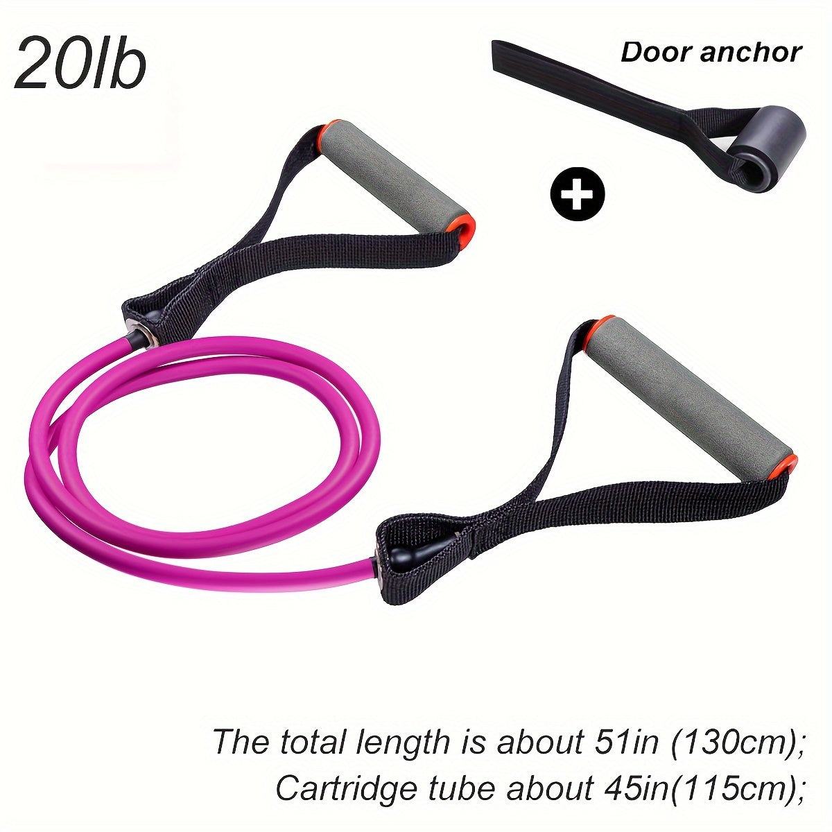 High Quality Latex Resistance Band With Big Handles And Door Anchor, Exercise Bands, Workout Bands, Suitable For Fitness Strength Training, Yoga, Pilates, Home Gym