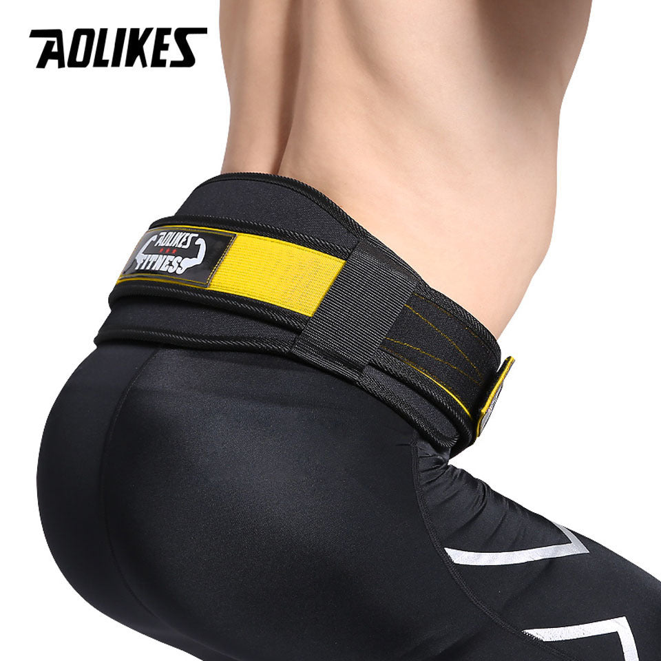 [Heavy Duty Weightlifting Belt] Aolikes Heavy Duty Adjustable Weightlifting Belt for Men & Women - Pull-On Closure, Breathable Mesh, Ergonomic Design for Squats, Deadlifts, Gym Training - Black/Red/Yellow, Core Support, Sleek