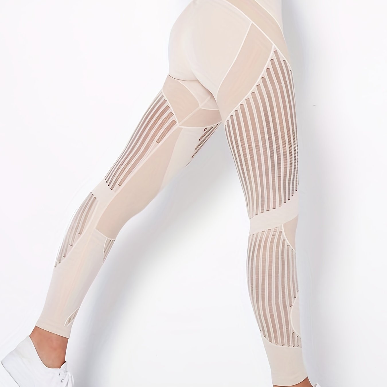 [Breathable Yoga Leggings] Breathable Stretchy Fabric Women's High-Waisted Yoga Leggings | Tummy Control Seamless Workout Pants with Butt-Lifting Hollow Mesh Design for Gym, Running & All-Season Wear | Stylish Sportswear | Op