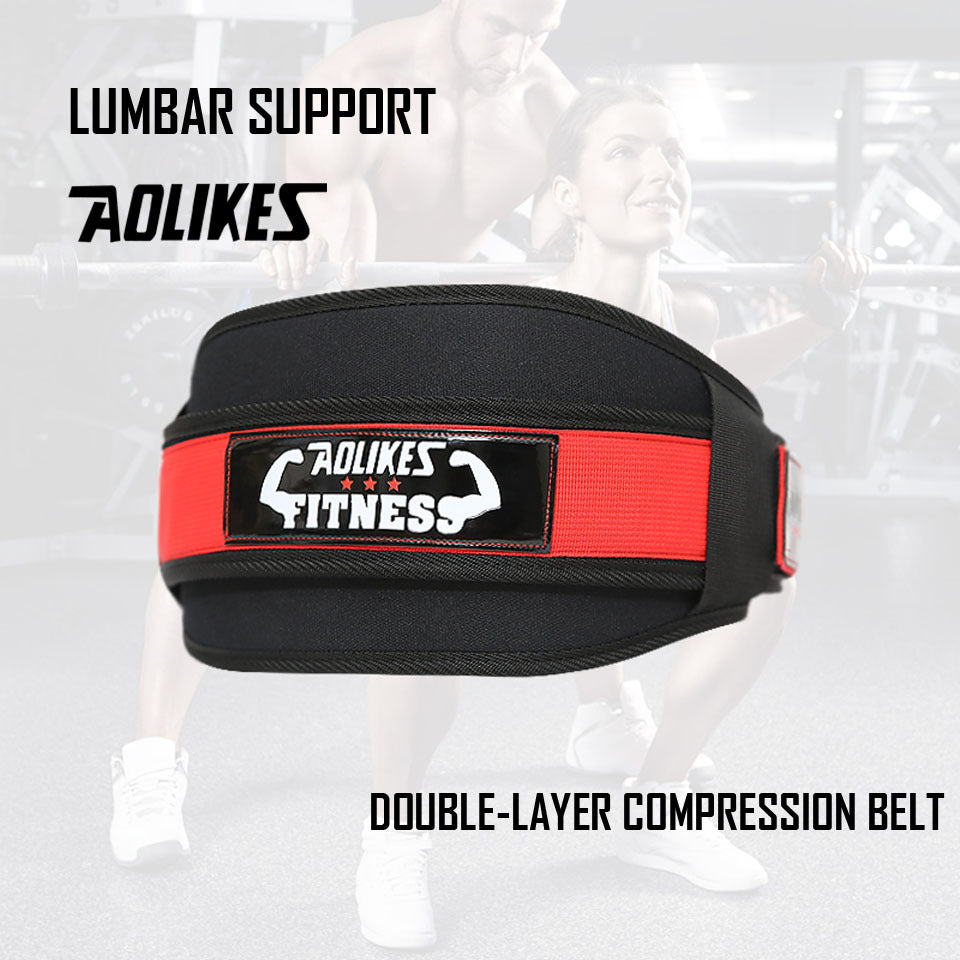[Heavy Duty Weightlifting Belt] Aolikes Heavy Duty Adjustable Weightlifting Belt for Men & Women - Pull-On Closure, Breathable Mesh, Ergonomic Design for Squats, Deadlifts, Gym Training - Black/Red/Yellow, Core Support, Sleek