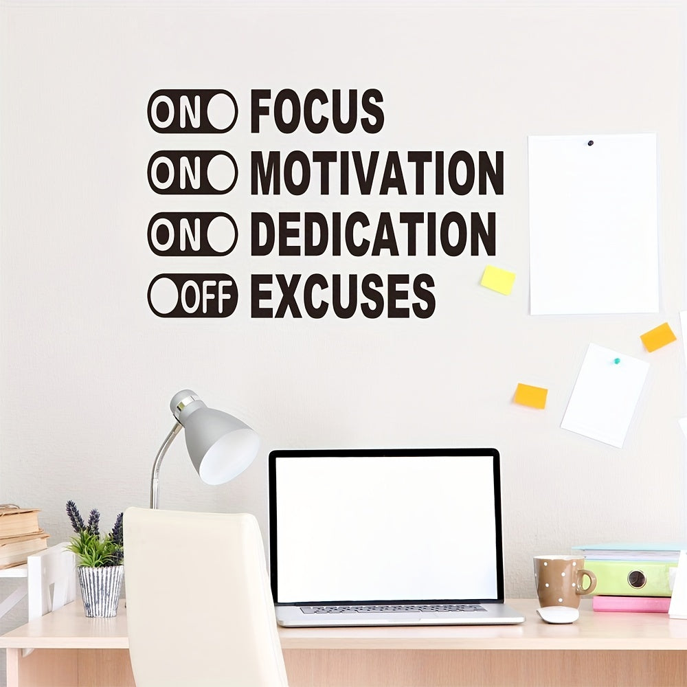 1pc Inspirational Wall Decals, Gym Wall Decor, Office Decals, Vinyl Wall Art Motivational Quotes Sports Positive Stickers 20×12In