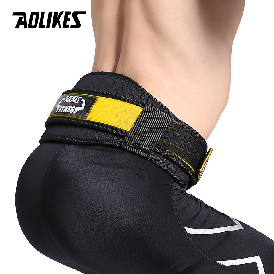 [Heavy Duty Weightlifting Belt] Aolikes Heavy Duty Adjustable Weightlifting Belt for Men & Women - Pull-On Closure, Breathable Mesh, Ergonomic Design for Squats, Deadlifts, Gym Training - Black/Red/Yellow, Core Support, Sleek