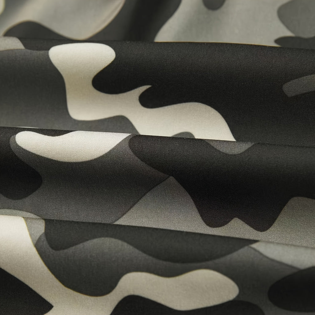 Men'S Camo Pattern Quick-Dry Athletic Shorts - Breathable, Elastic Waistband with Drawstring, Zippered Pockets for Running, Gym, Cycling & Hiking, Hiking Apparel | Camouflage Shorts | Zippered Pockets