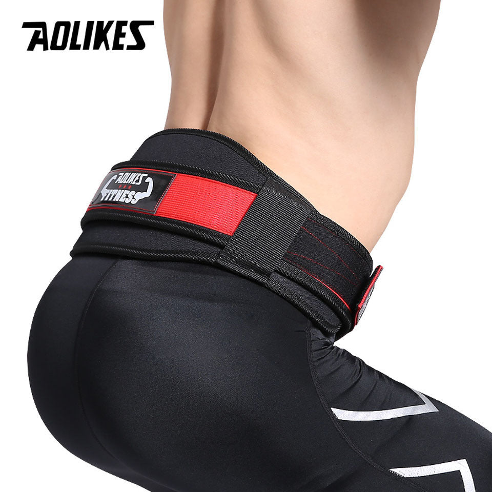 [Heavy Duty Weightlifting Belt] Aolikes Heavy Duty Adjustable Weightlifting Belt for Men & Women - Pull-On Closure, Breathable Mesh, Ergonomic Design for Squats, Deadlifts, Gym Training - Black/Red/Yellow, Core Support, Sleek