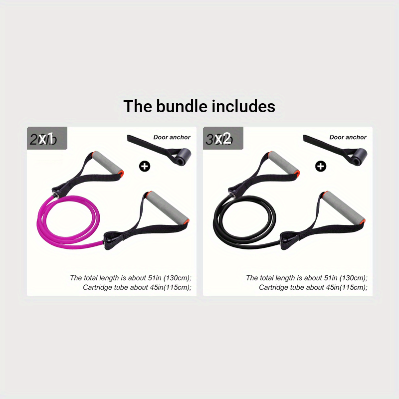 High Quality Latex Resistance Band With Big Handles And Door Anchor, Exercise Bands, Workout Bands, Suitable For Fitness Strength Training, Yoga, Pilates, Home Gym