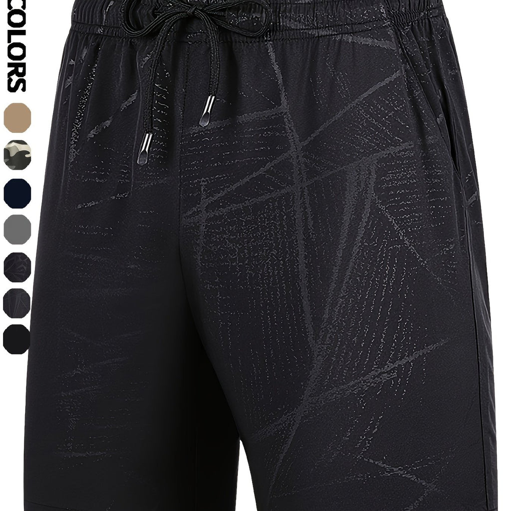 Men'S Camo Pattern Quick-Dry Athletic Shorts - Breathable, Elastic Waistband with Drawstring, Zippered Pockets for Running, Gym, Cycling & Hiking, Hiking Apparel | Camouflage Shorts | Zippered Pockets
