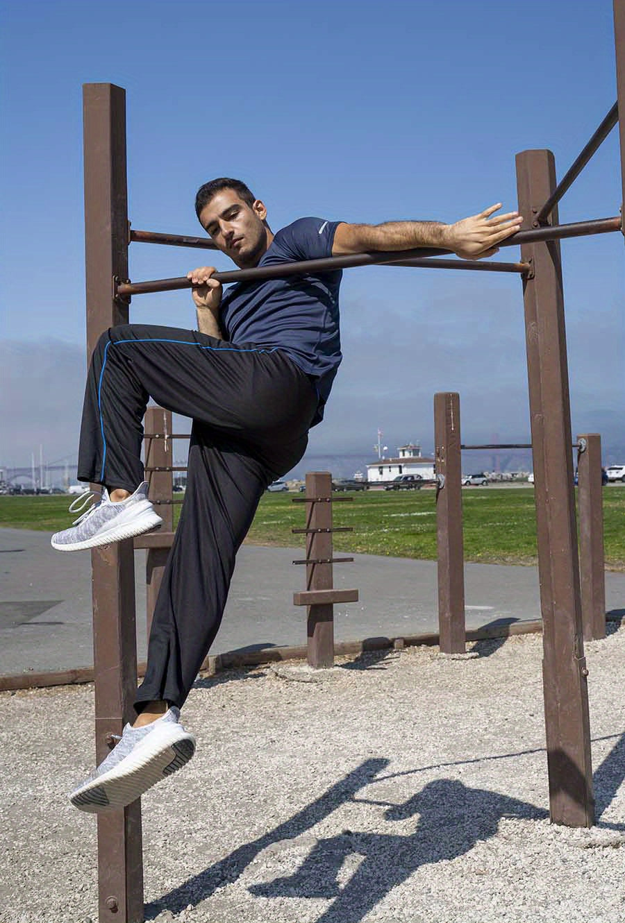 ZENGVEE Men's Trendy Pants With Zipper Pockets, Active Stretch Breathable Trousers For Men's Outdoor Jogging, Workout, Gym, Running, Training Activities