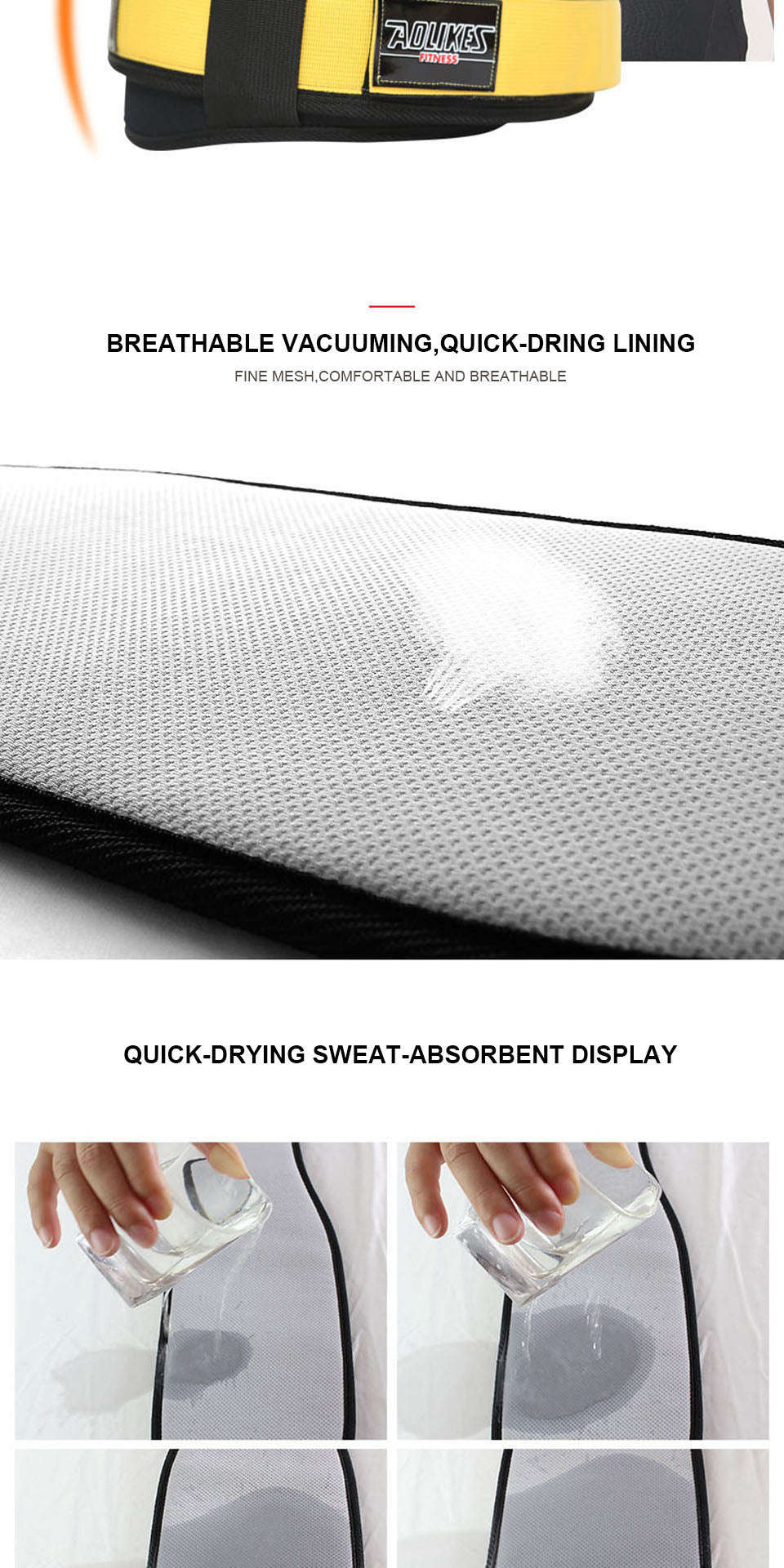 [Heavy Duty Weightlifting Belt] Aolikes Heavy Duty Adjustable Weightlifting Belt for Men & Women - Pull-On Closure, Breathable Mesh, Ergonomic Design for Squats, Deadlifts, Gym Training - Black/Red/Yellow, Core Support, Sleek