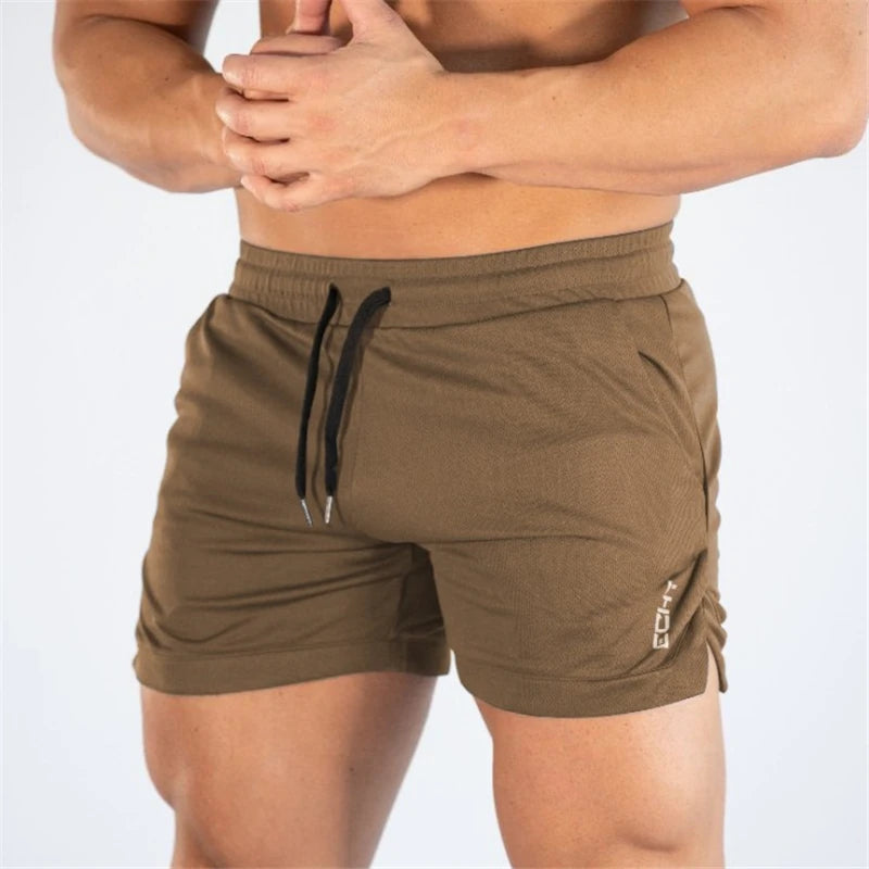 Hommes Fitness musculation Shorts homme été gymnases entraînement mâle respirant maille séchage rapide plage pantalons courts survêtement vêtements de sport