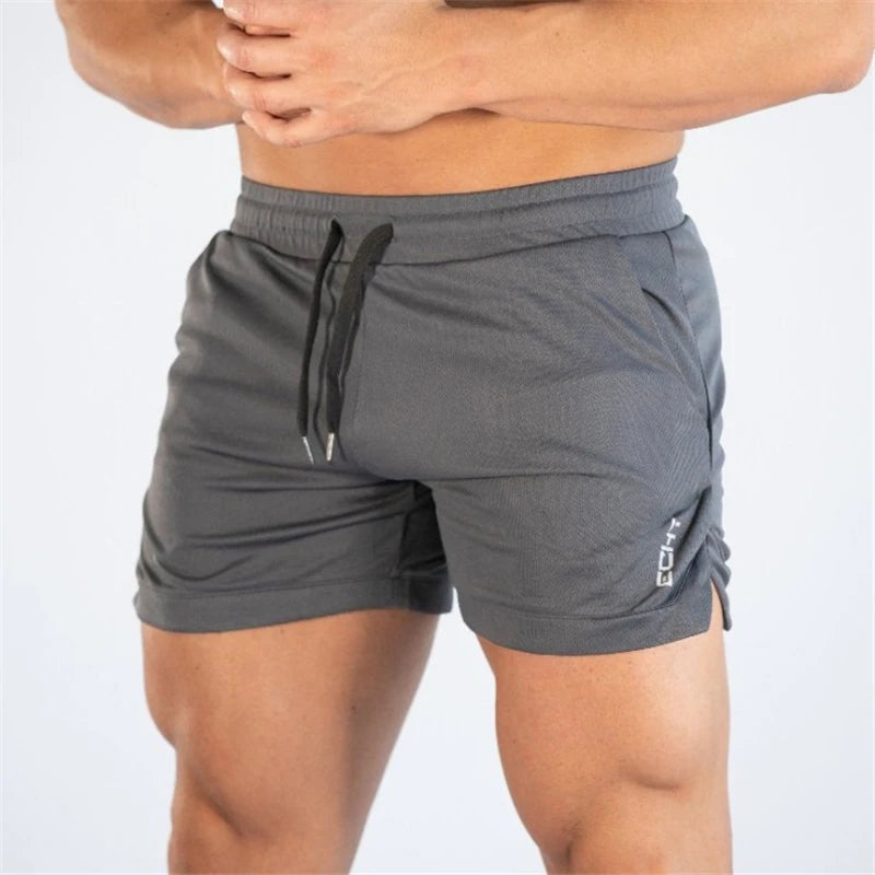 Hommes Fitness musculation Shorts homme été gymnases entraînement mâle respirant maille séchage rapide plage pantalons courts survêtement vêtements de sport
