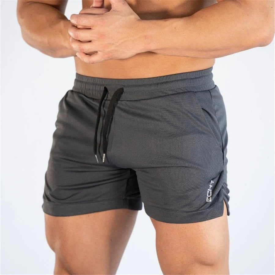 Hommes Fitness musculation Shorts homme été gymnases entraînement mâle respirant maille séchage rapide plage pantalons courts survêtement vêtements de sport
