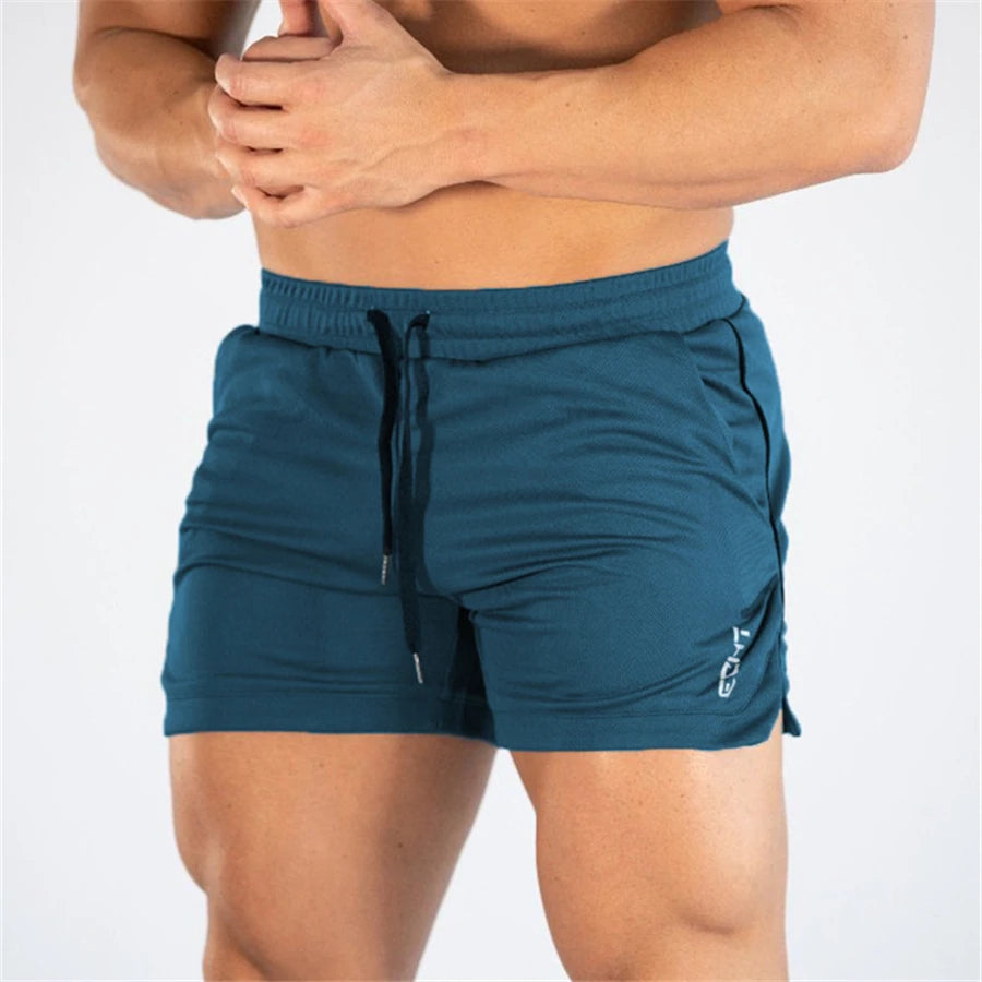 Hommes Fitness musculation Shorts homme été gymnases entraînement mâle respirant maille séchage rapide plage pantalons courts survêtement vêtements de sport