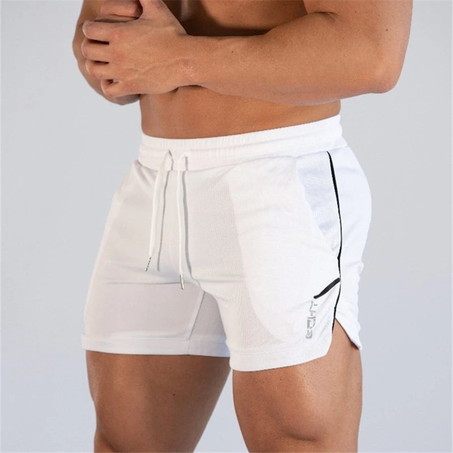 Hommes Fitness musculation Shorts homme été gymnases entraînement mâle respirant maille séchage rapide plage pantalons courts survêtement vêtements de sport