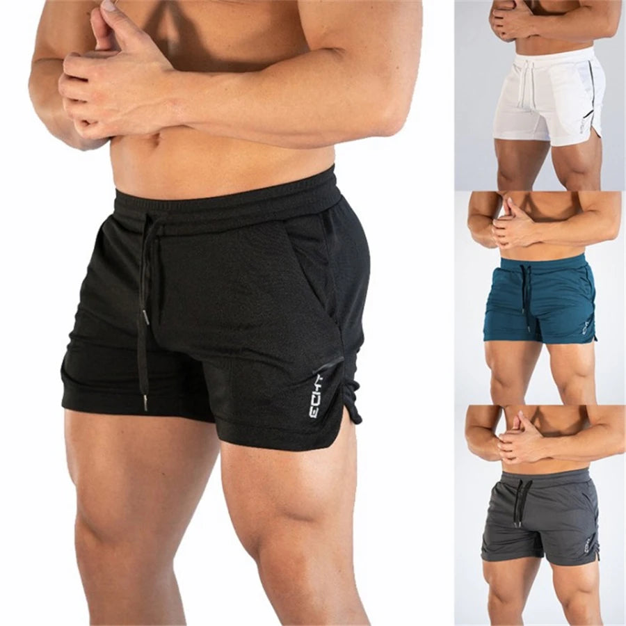 Hommes Fitness musculation Shorts homme été gymnases entraînement mâle respirant maille séchage rapide plage pantalons courts survêtement vêtements de sport