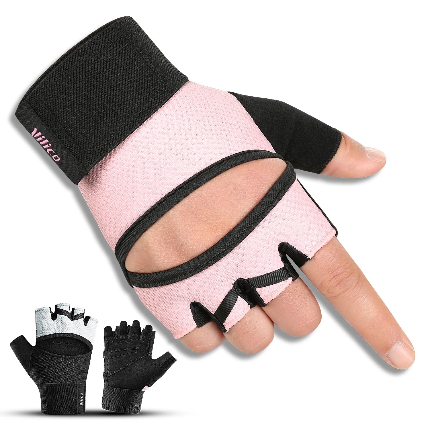 1 paire de gants d'entraînement pour hommes et femmes, gymnastique, levage, Fitness, exercices d'escalade, ceinture de poignet, absorbe les chocs, coussin en mousse, paume Crossfit