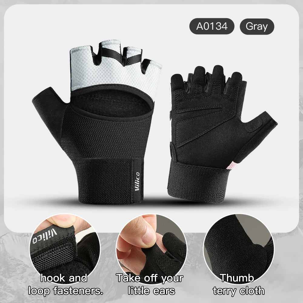 1 paire de gants d'entraînement pour hommes et femmes, gymnastique, levage, Fitness, exercices d'escalade, ceinture de poignet, absorbe les chocs, coussin en mousse, paume Crossfit