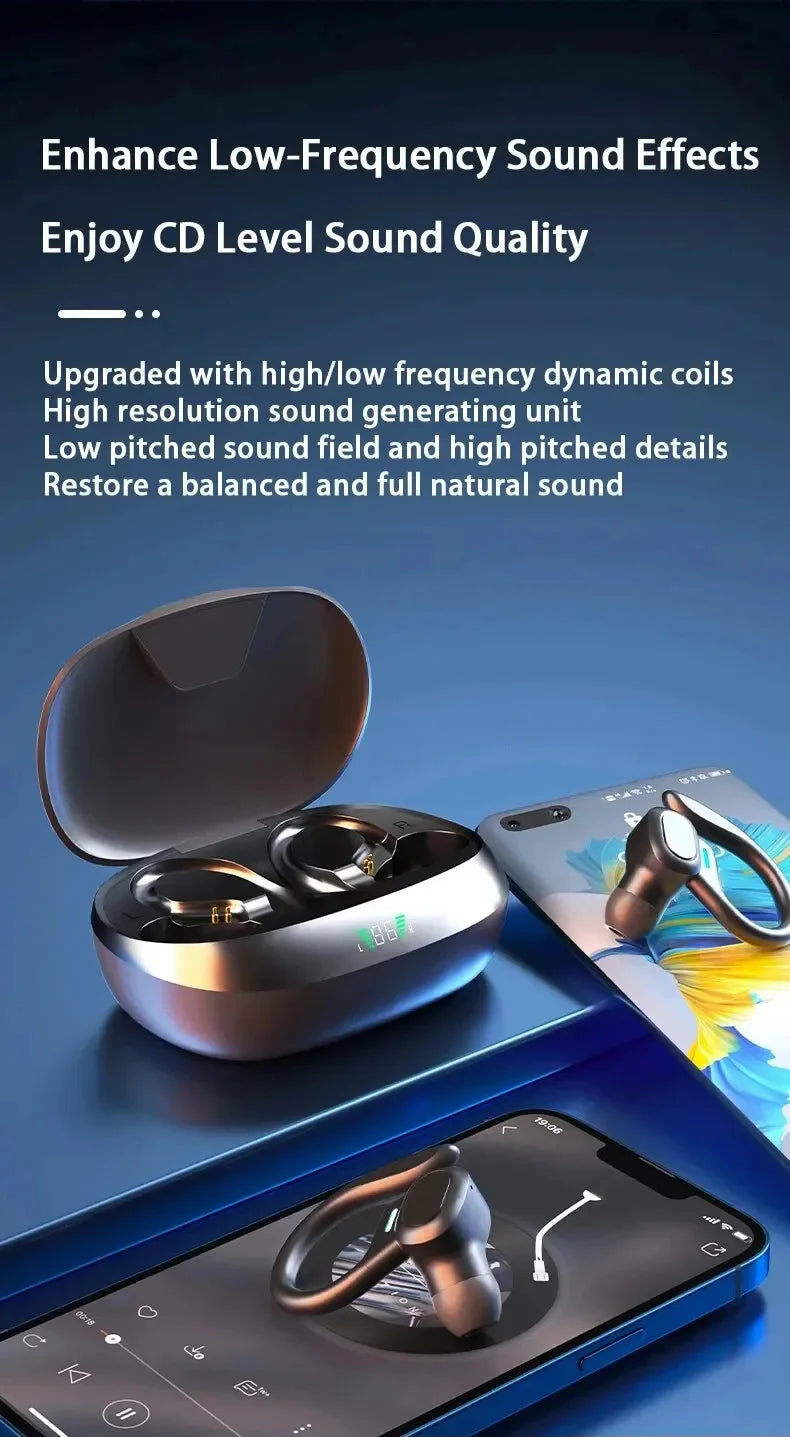 Original TWS Wireless Earphones, Ear Hook, Waterproof, Stereo, With Mic