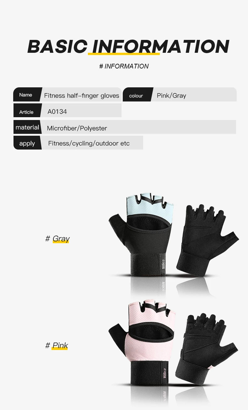 1 paire de gants d'entraînement pour hommes et femmes, gymnastique, levage, Fitness, exercices d'escalade, ceinture de poignet, absorbe les chocs, coussin en mousse, paume Crossfit