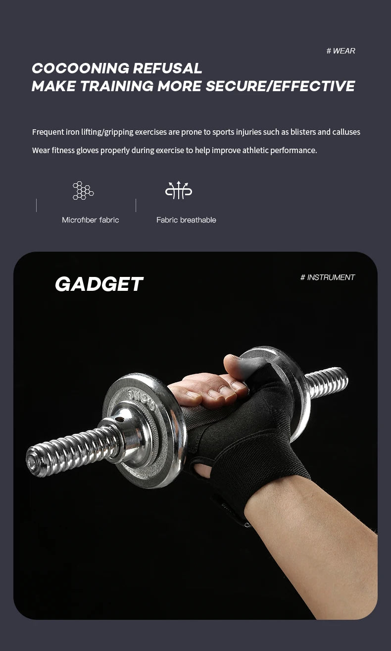 1 paire de gants d'entraînement pour hommes et femmes, gymnastique, levage, Fitness, exercices d'escalade, ceinture de poignet, absorbe les chocs, coussin en mousse, paume Crossfit