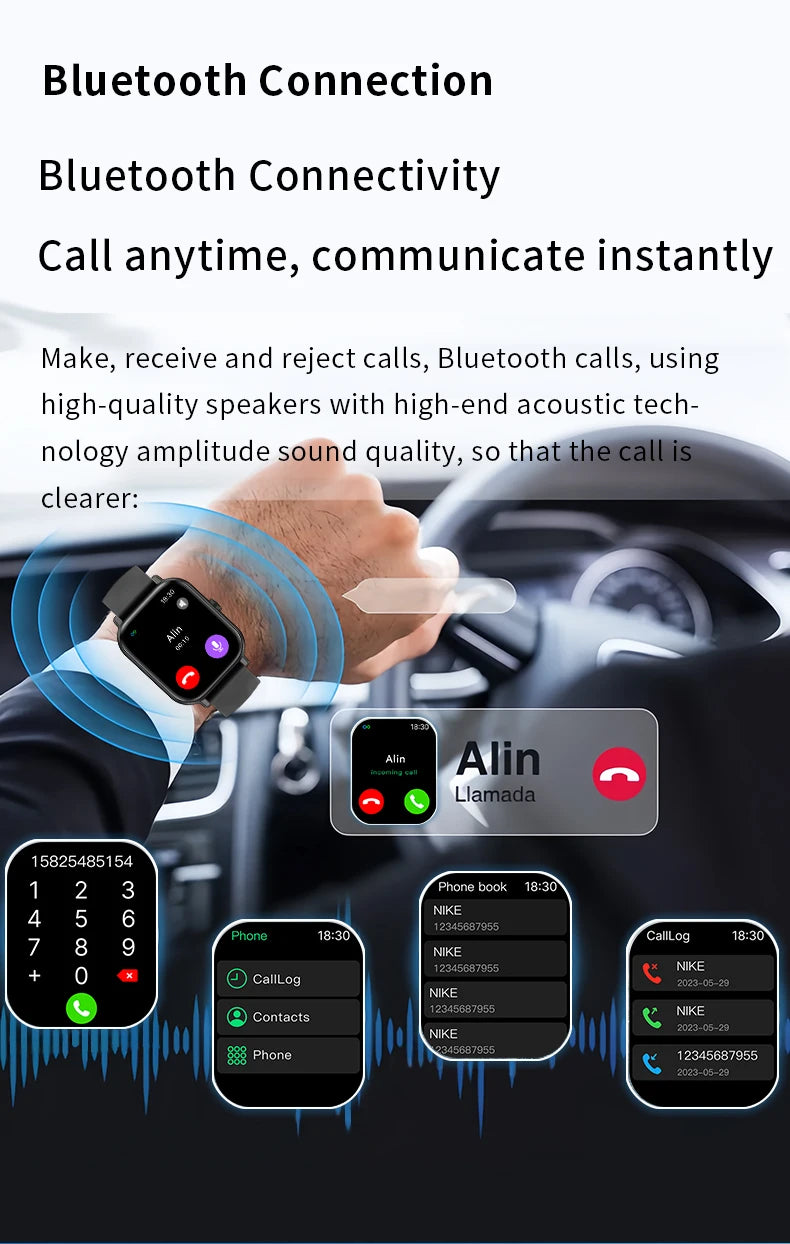 G.L Wear 2025 nouvelle montre intelligente 1.83 "écran HD plusieurs Modes de sport Bluetooth appel sport santé Smartwatch hommes femmes