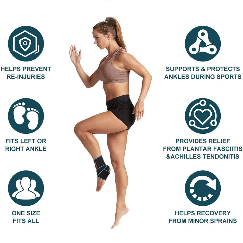 TopRunn 1 pièces sport professionnel cheville tension enveloppes Bandages élastique cheville soutien orthèse protecteur pour Fitness course