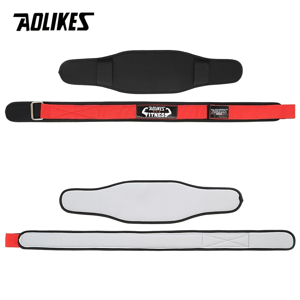 [Heavy Duty Weightlifting Belt] Aolikes Heavy Duty Adjustable Weightlifting Belt for Men & Women - Pull-On Closure, Breathable Mesh, Ergonomic Design for Squats, Deadlifts, Gym Training - Black/Red/Yellow, Core Support, Sleek