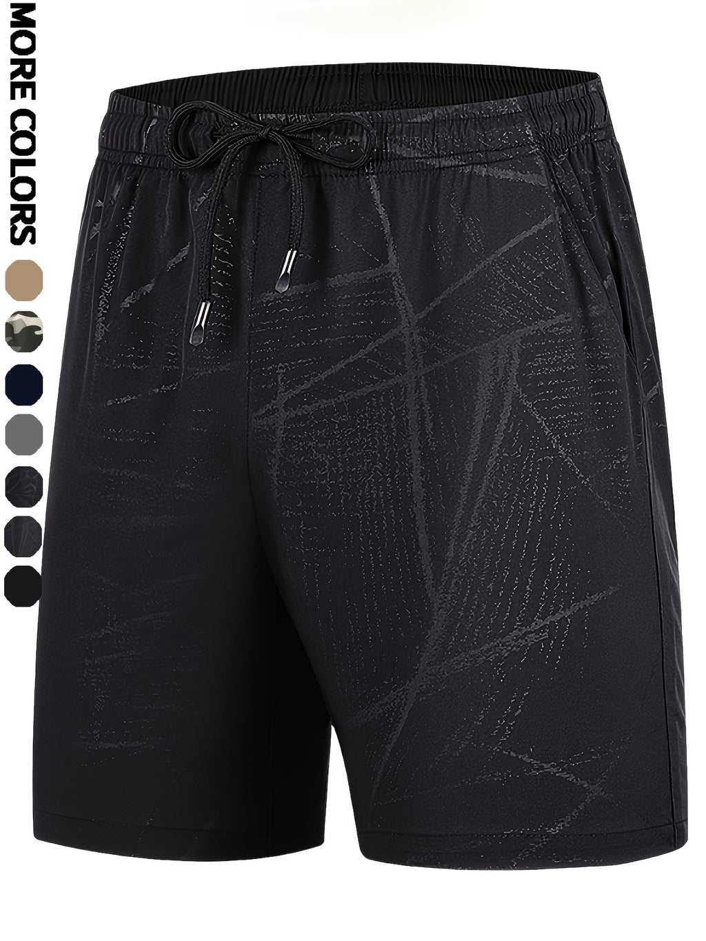 Men'S Camo Pattern Quick-Dry Athletic Shorts - Breathable, Elastic Waistband with Drawstring, Zippered Pockets for Running, Gym, Cycling & Hiking, Hiking Apparel | Camouflage Shorts | Zippered Pockets