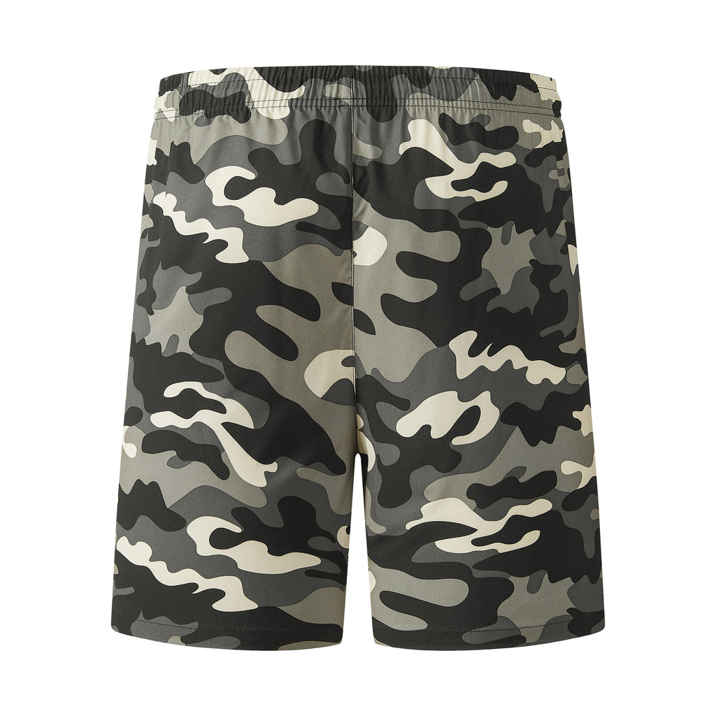 Men'S Camo Pattern Quick-Dry Athletic Shorts - Breathable, Elastic Waistband with Drawstring, Zippered Pockets for Running, Gym, Cycling & Hiking, Hiking Apparel | Camouflage Shorts | Zippered Pockets