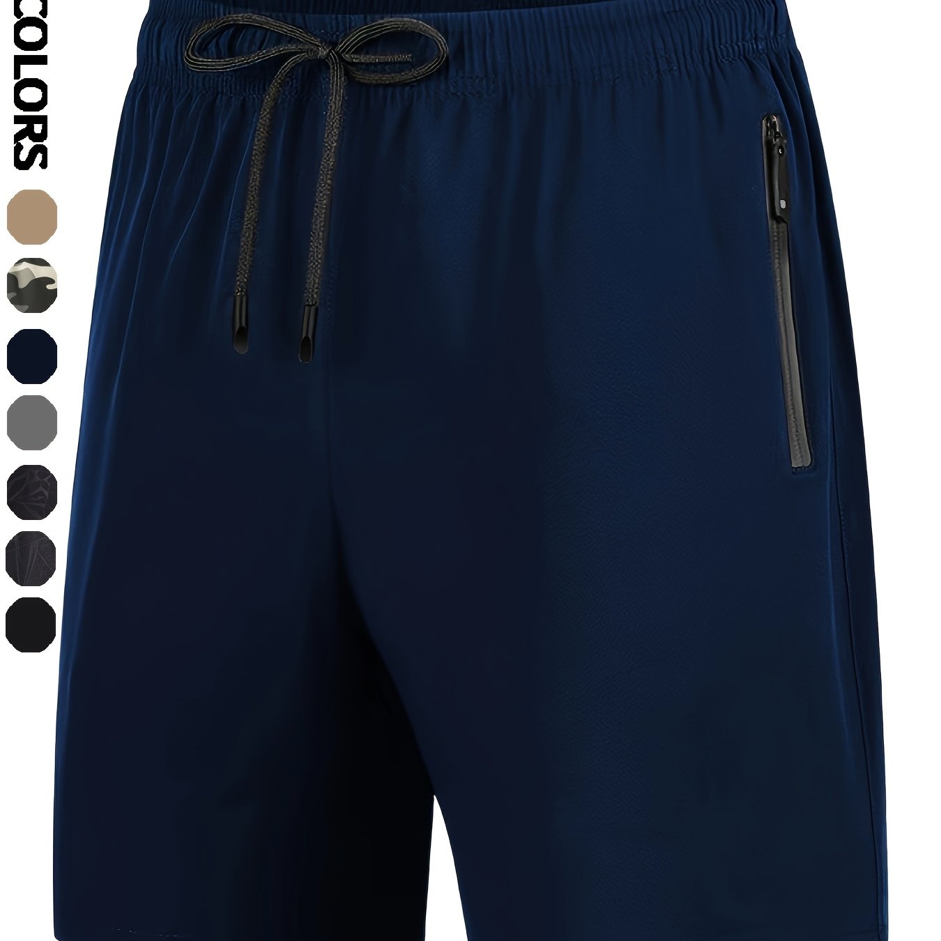 Men'S Camo Pattern Quick-Dry Athletic Shorts - Breathable, Elastic Waistband with Drawstring, Zippered Pockets for Running, Gym, Cycling & Hiking, Hiking Apparel | Camouflage Shorts | Zippered Pockets